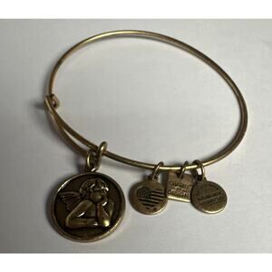 2015 Alex and Ani Rafaelian Gold Cherub Purity Angel Light Charm Bracelet